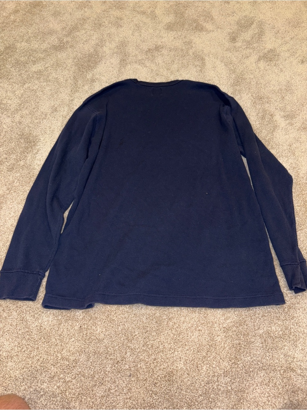 Women’s waffle Long Sleeve Crewneck Shirt - Navy